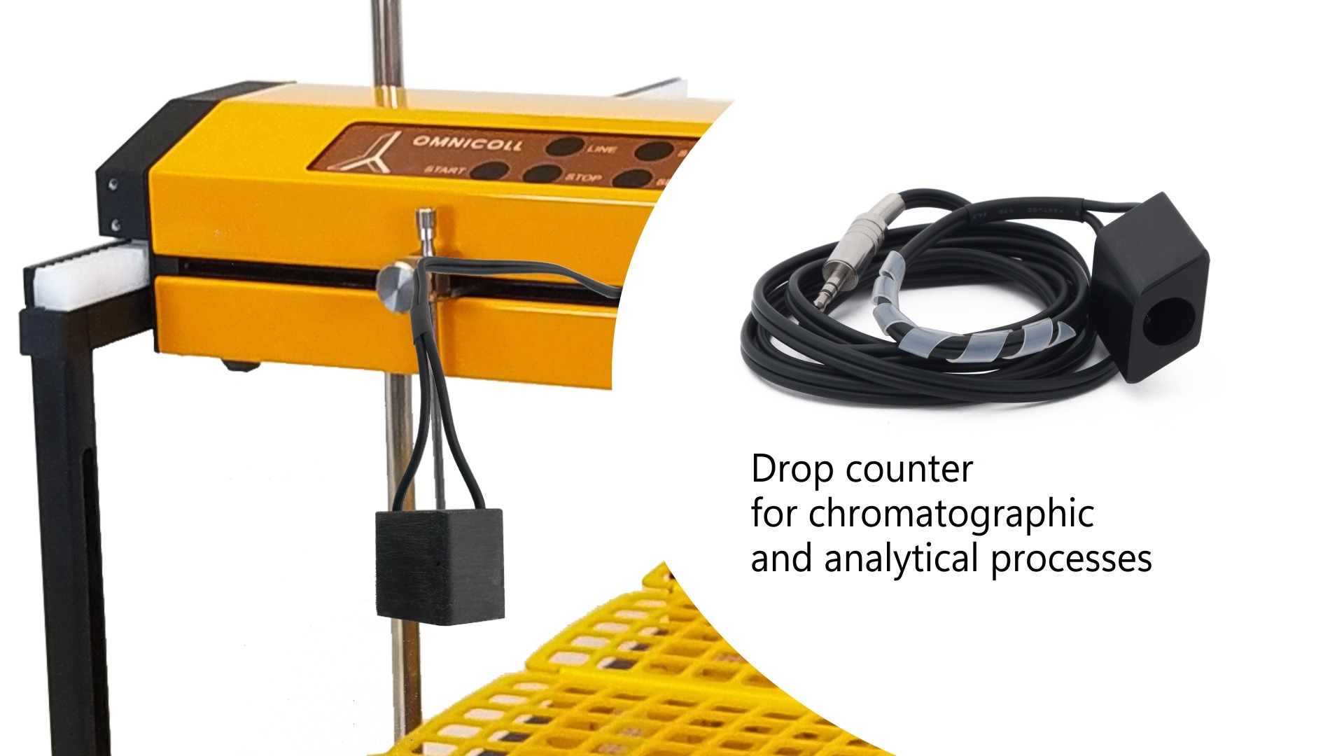 Drop counter of LAMBDA OMNICOLL single-stream fraction collector for chromatographic analytical processes